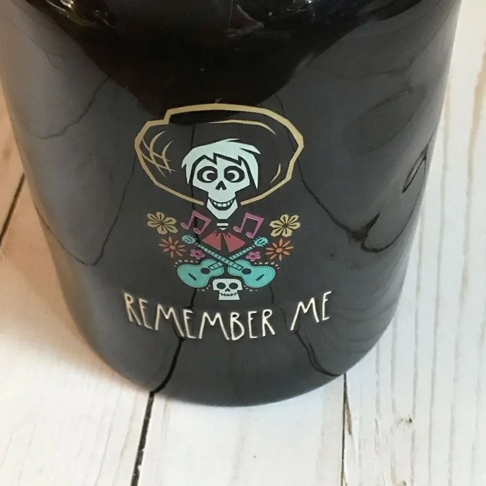 RAE DUNN Disney Pixar Coco Hector Remember Me Black 9” Canister day of Dead
